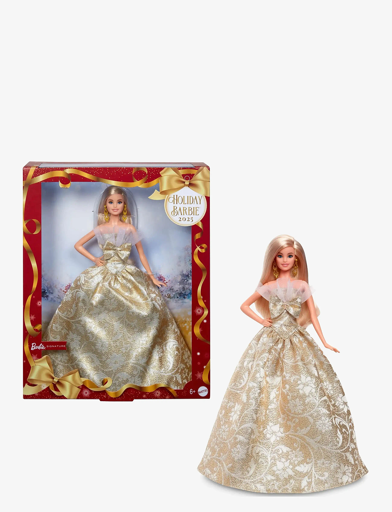 Barbie Signature 2025 Holiday Fashion Doll, Seasonal Collector, Blonde with Silver & Gold Gown - Über 50€ - MULTI COLOR / multi