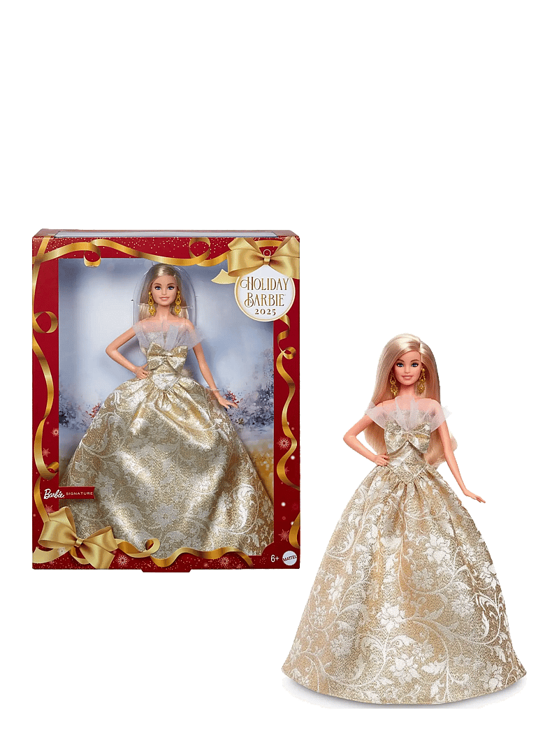 Barbie - Signature 2025 Holiday Fashion Doll, Seasonal Collector, Blonde with Silver & Gold Gown - geschenke unter 100€ - multi color - 0