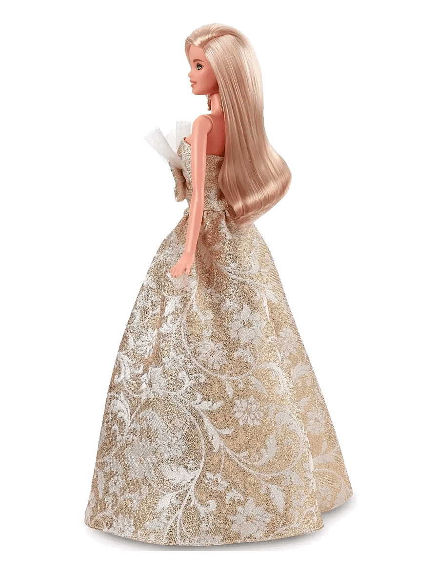 Barbie - Signature 2025 Holiday Fashion Doll, Seasonal Collector, Blonde with Silver & Gold Gown - dúkkur - multi color - 1