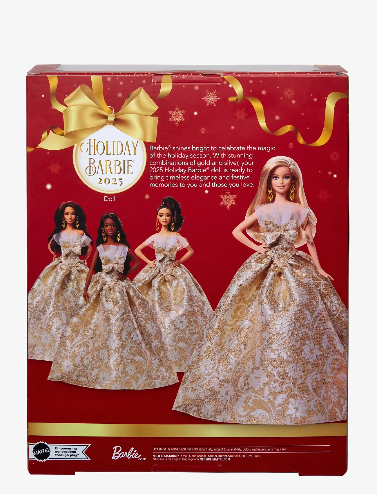 Barbie - Signature 2025 Holiday Fashion Doll, Seasonal Collector, Blonde with Silver & Gold Gown - nuket - multi color - 2