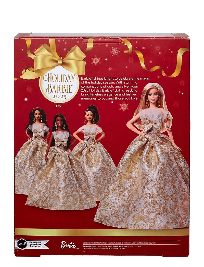 Barbie - Signature 2025 Holiday Fashion Doll, Seasonal Collector, Blonde with Silver & Gold Gown - geschenke unter 100€ - multi color - 2
