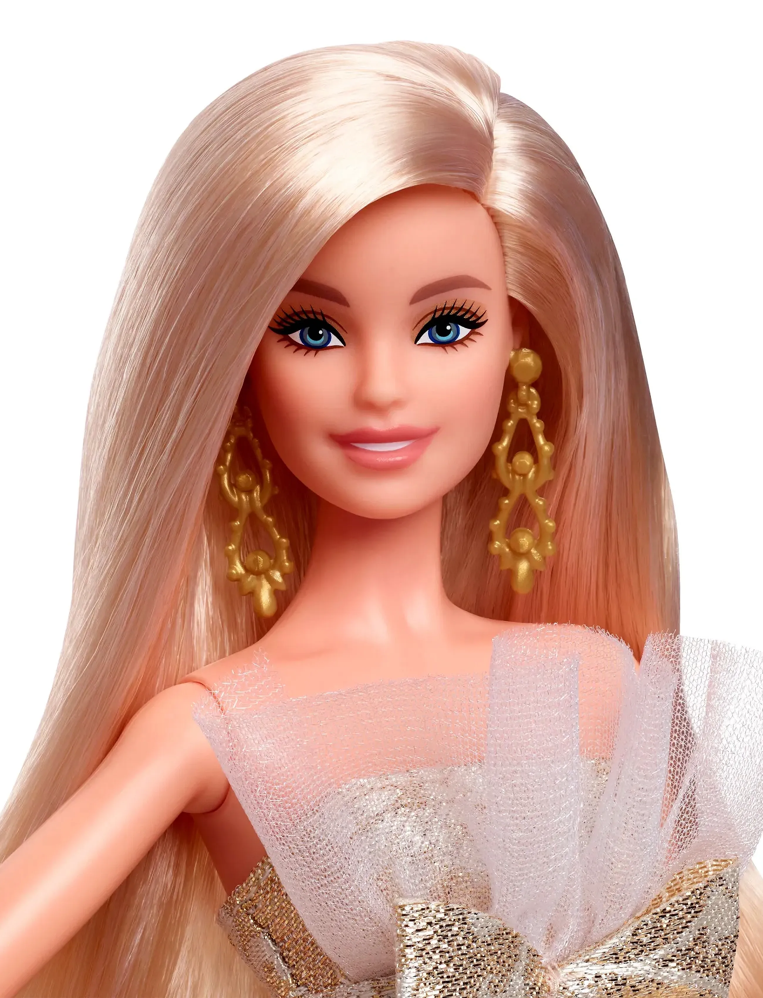 Barbie - Signature 2025 Holiday Fashion Doll, Seasonal Collector, Blonde with Silver & Gold Gown - dúkkur - multi color - 5