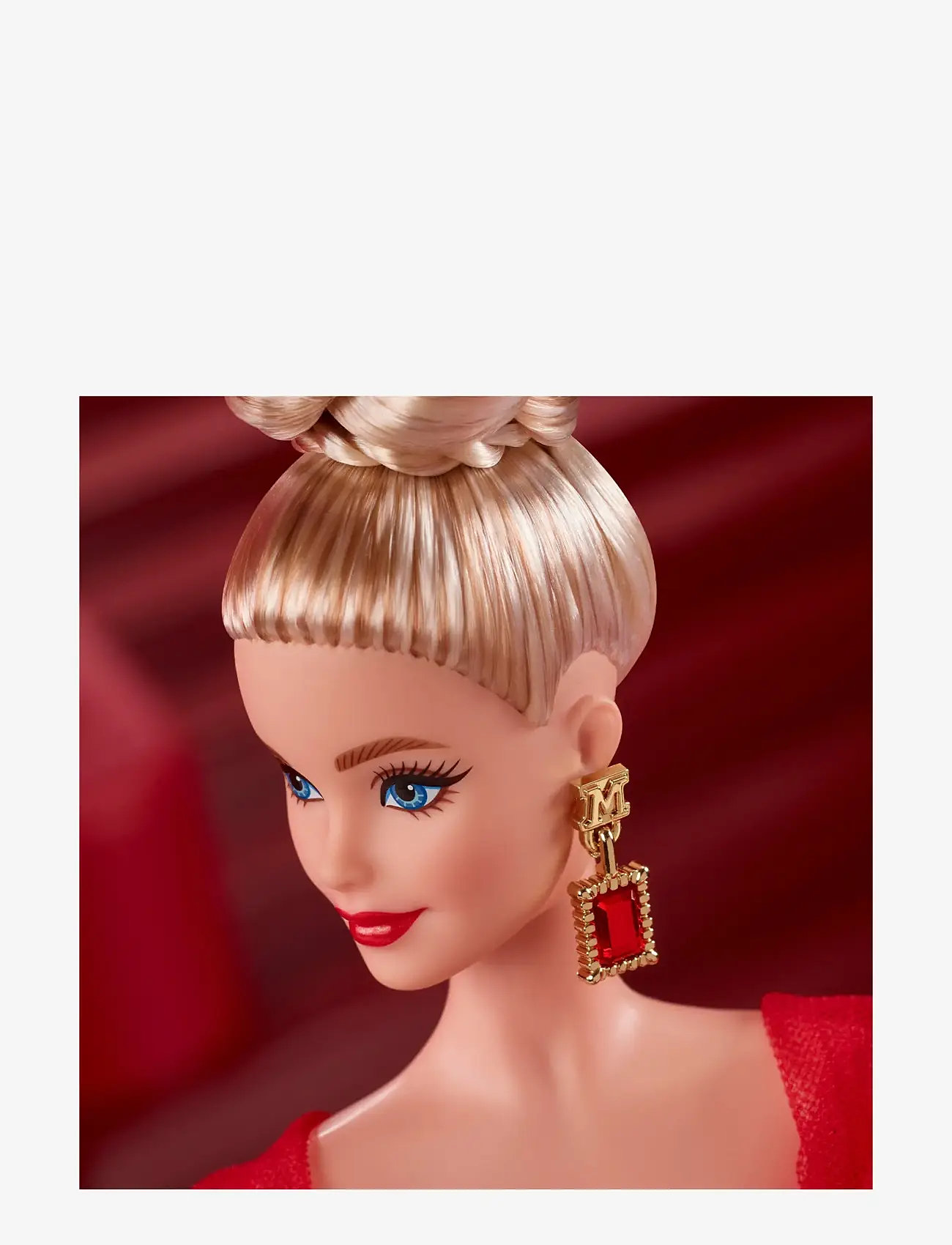 Barbie - Signature Collectible Doll for Mattel 80th Anniversary, Glittery Red Tulle Gown, Blonde Hair - nuket - multi color - 3