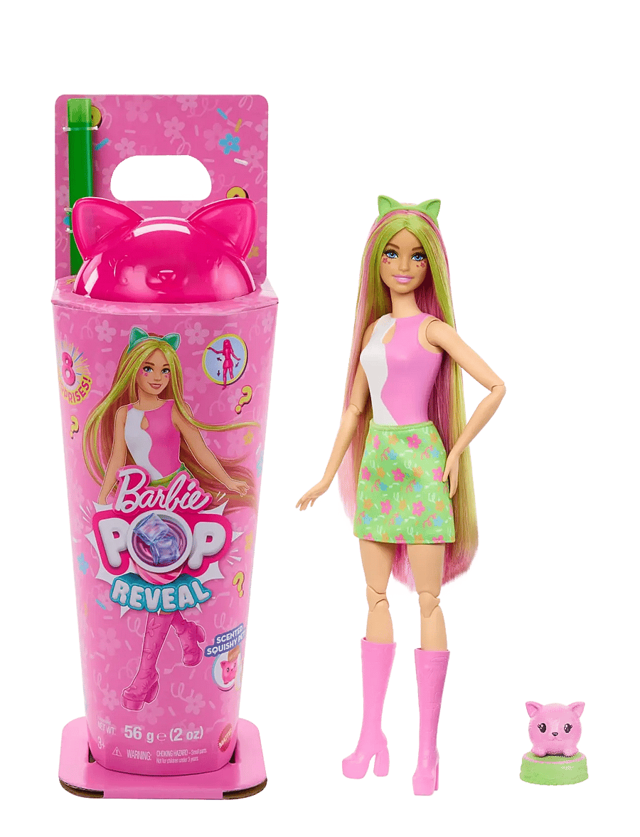 Barbie - Pop Reveal Shakes Series Doll & Accessories Set, Scented Cute Kitten Fashion Doll - nukud - multi color - 1