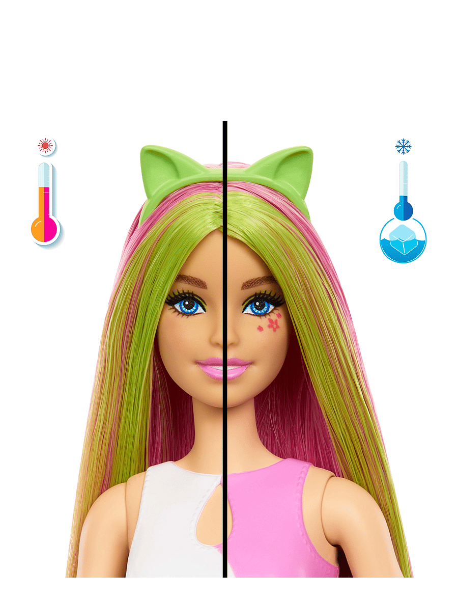 Barbie - Pop Reveal Shakes Series Doll & Accessories Set, Scented Cute Kitten Fashion Doll - nukud - multi color - 2