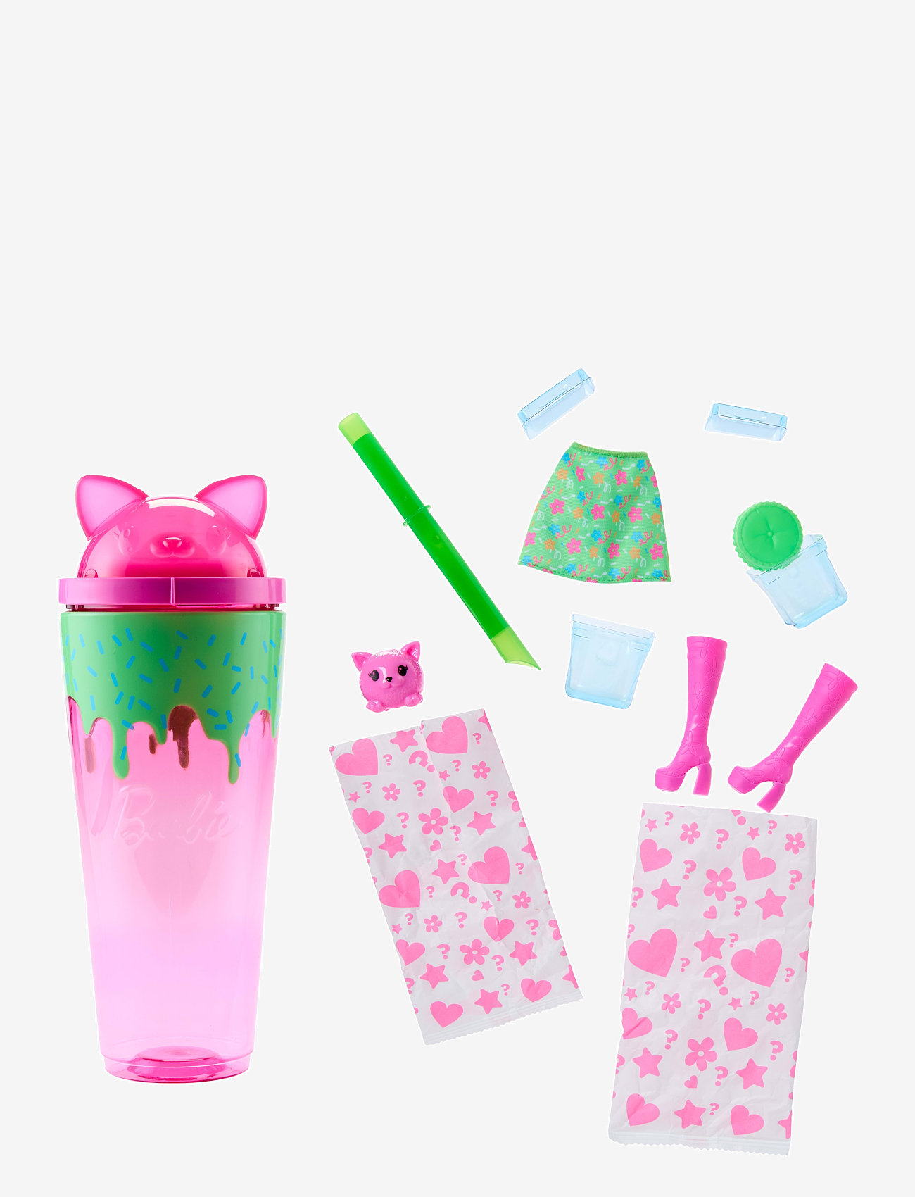 Barbie - Pop Reveal Shakes Series Doll & Accessories Set, Scented Cute Kitten Fashion Doll - dolls - multi color - 3