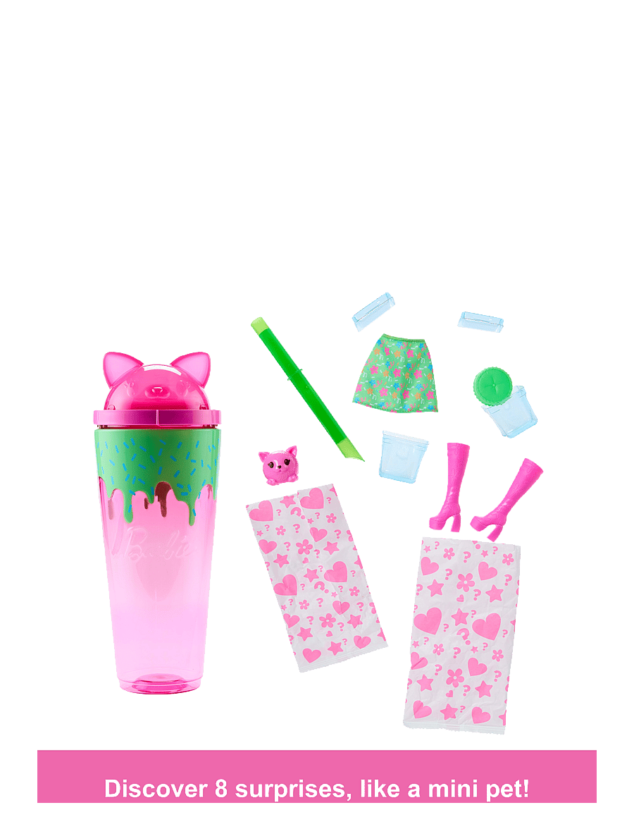 Barbie - Pop Reveal Shakes Series Doll & Accessories Set, Scented Cute Kitten Fashion Doll - nukud - multi color - 5