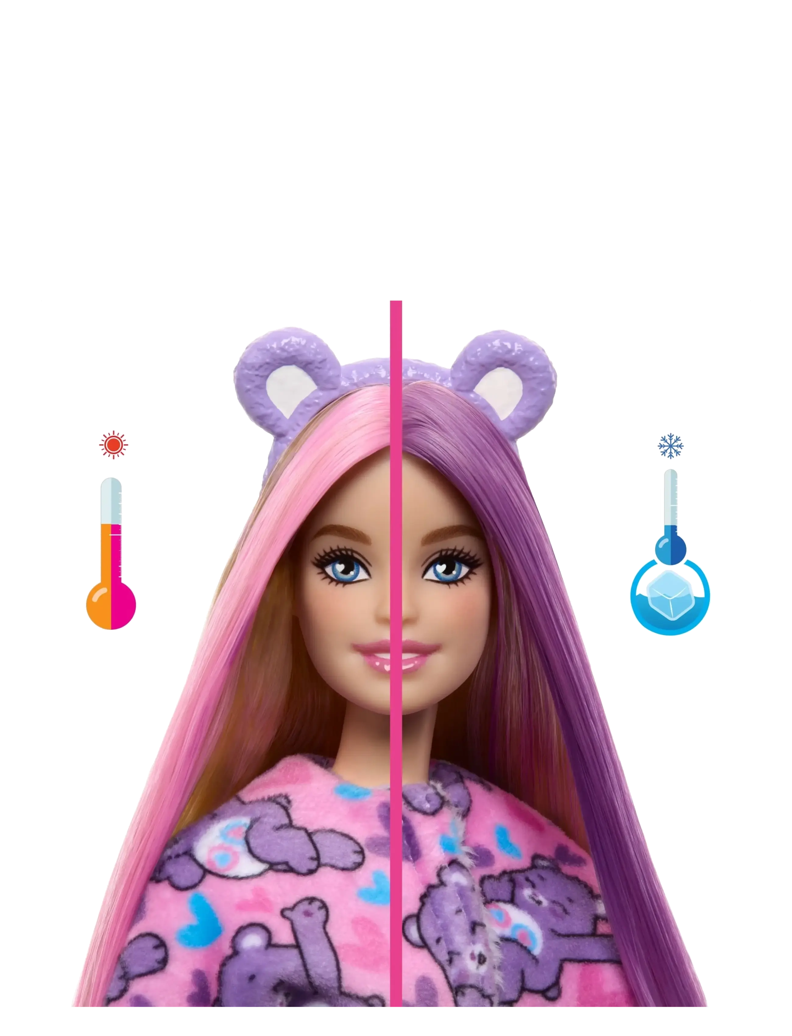 Barbie - Cutie Reveal Care Bears Series Doll & Accessories in Share Bear Plush Costume, 10 Surprises - multi color - 2