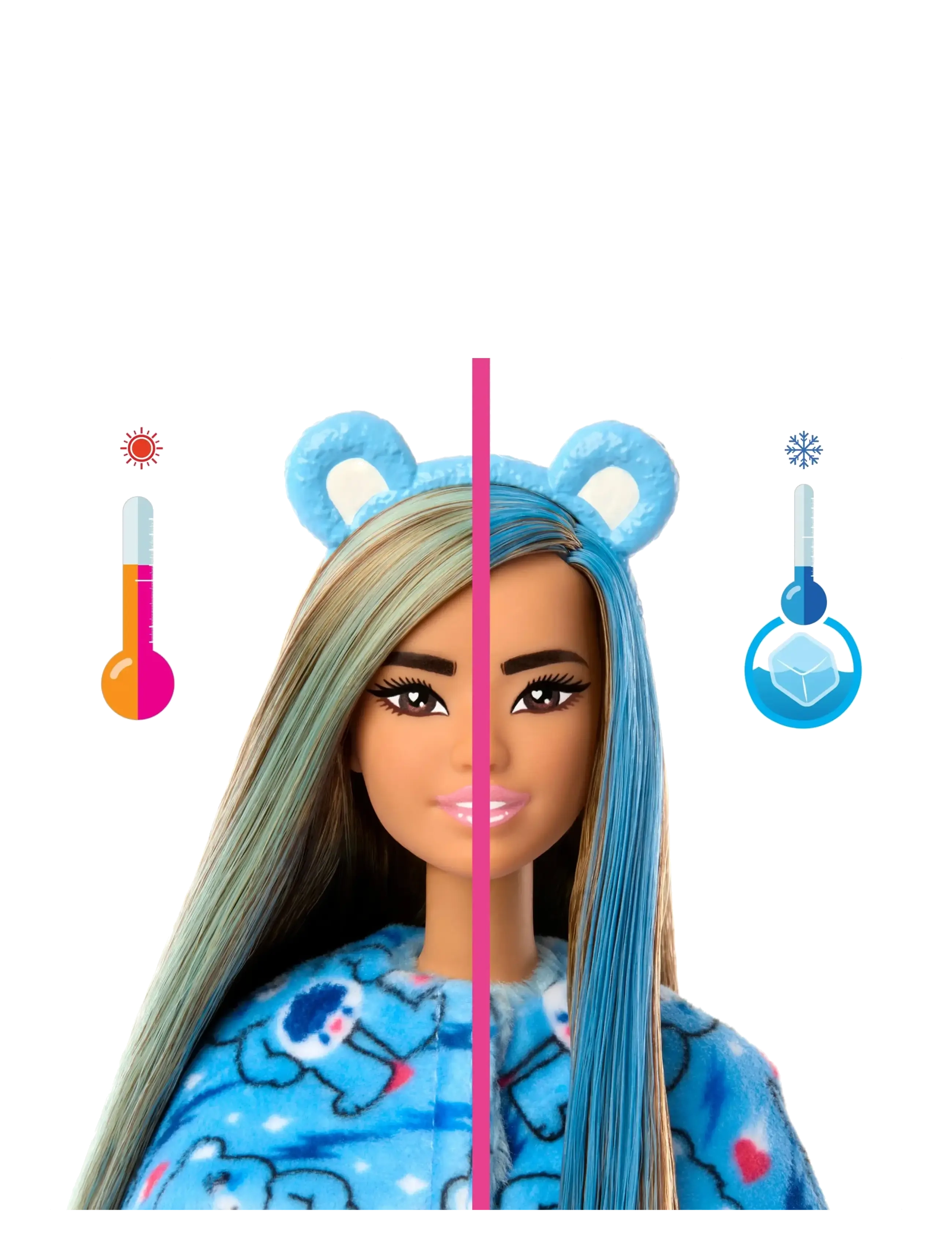 Barbie - Cutie Reveal Care Bears Series Doll & Accessories in Grumpy Bear Plush Costume, 10 Surprises - multi color - 2