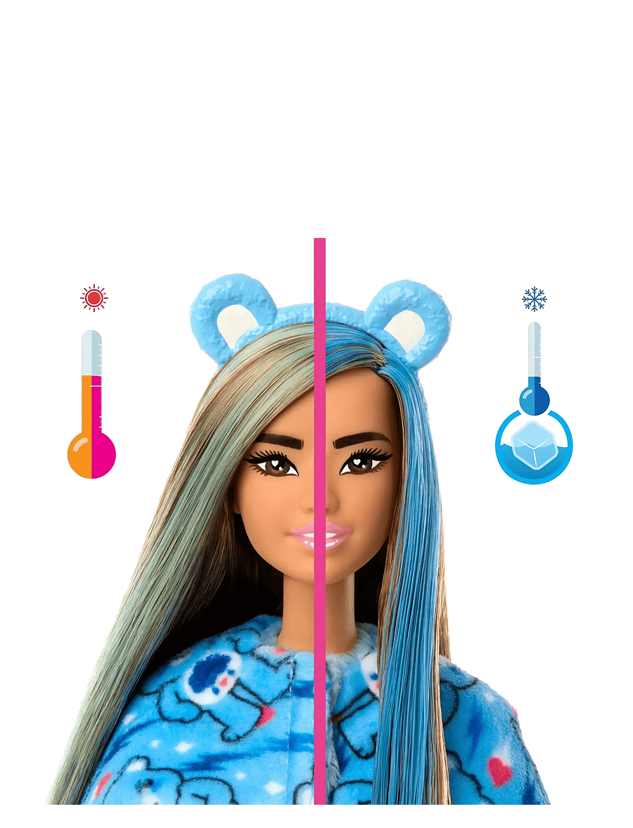 Barbie - Cutie Reveal Care Bears Series Doll & Accessories in Grumpy Bear Plush Costume, 10 Surprises - multi color - 2