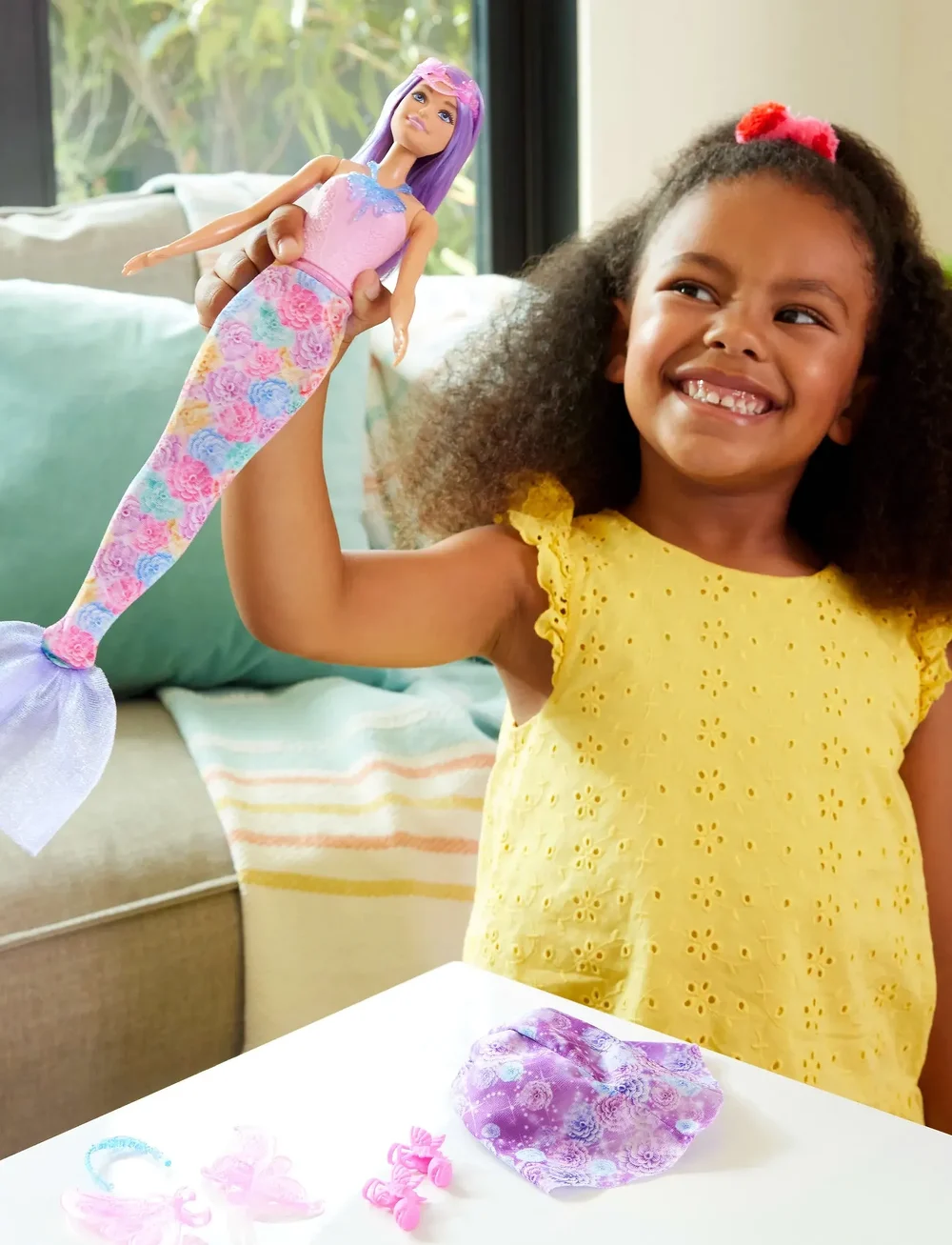 Barbie - Doll Fantasy Fashion Pack with Accessories Including Mermaid Tail, Fairy Wings, & Necklaces - dúkkur - multi color - 5