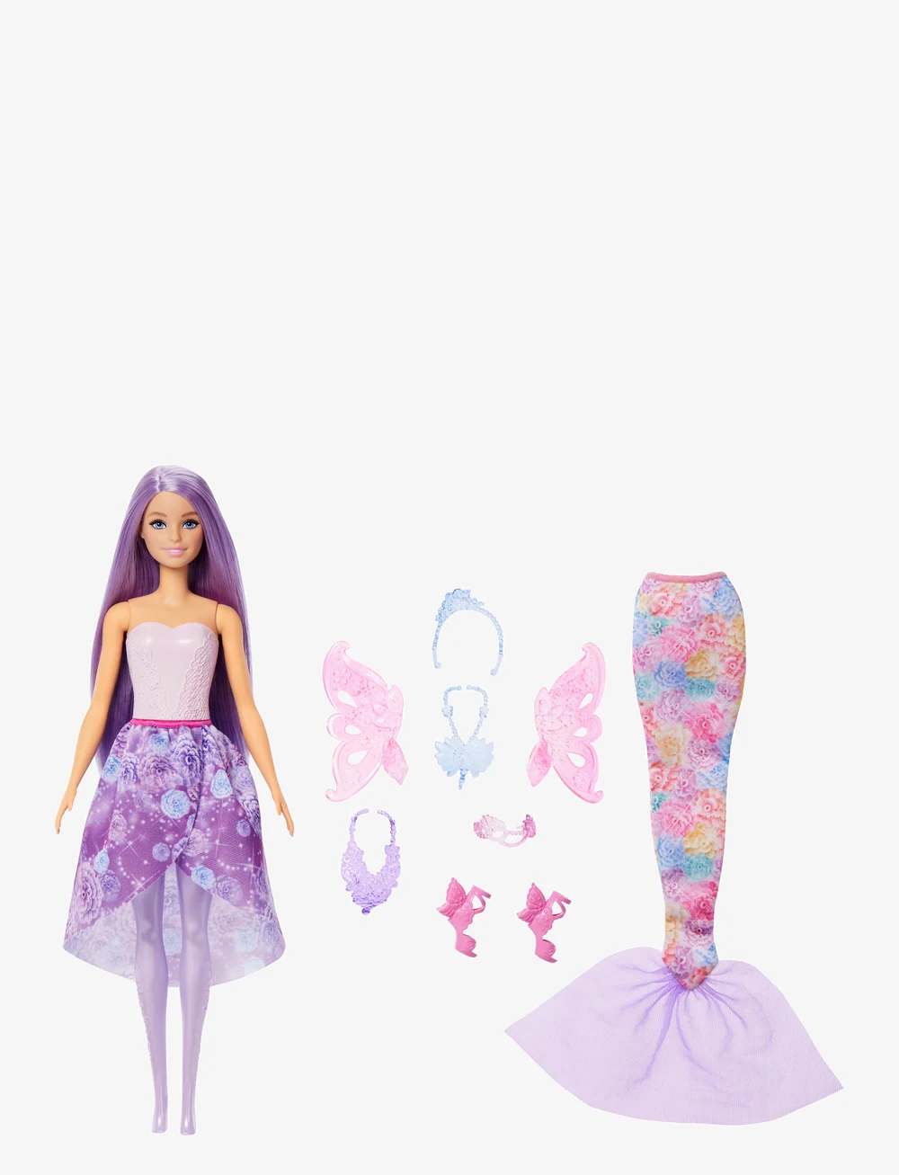 Barbie - Doll Fantasy Fashion Pack with Accessories Including Mermaid Tail, Fairy Wings, & Necklaces - dúkkur - multi color - 2