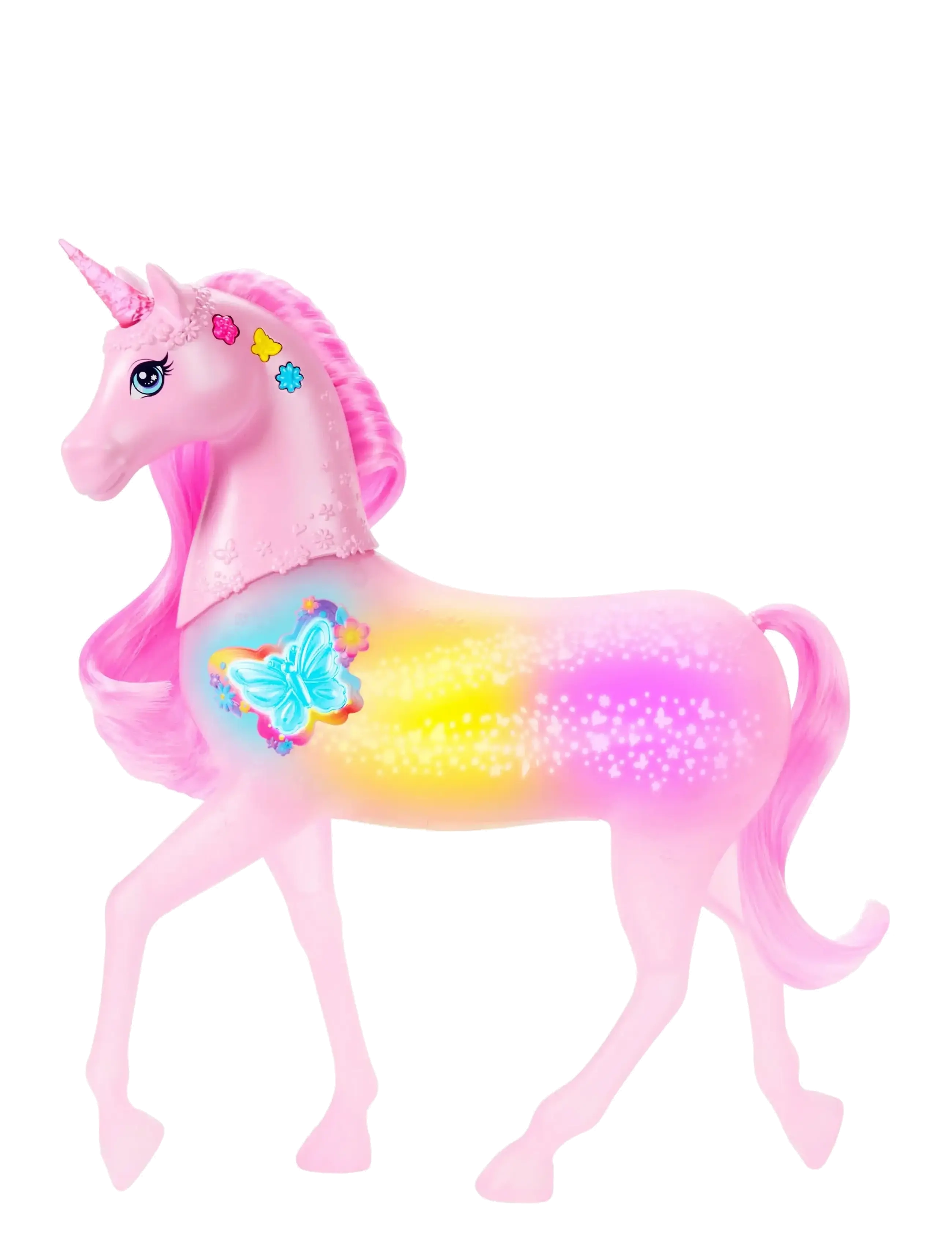 Barbie Sparkle Lights Toy Unicorn with 20 Interactive Combos of Lights, Sounds & Music - Barbie - MULTI COLOR / multi