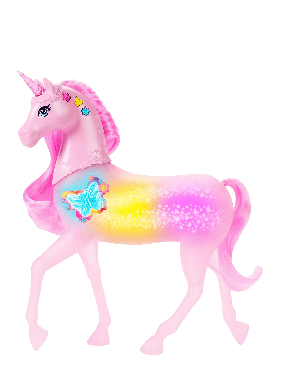 Barbie - Sparkle Lights Toy Unicorn with 20 Interactive Combos of Lights, Sounds & Music - zwierzęta - multi color - 1