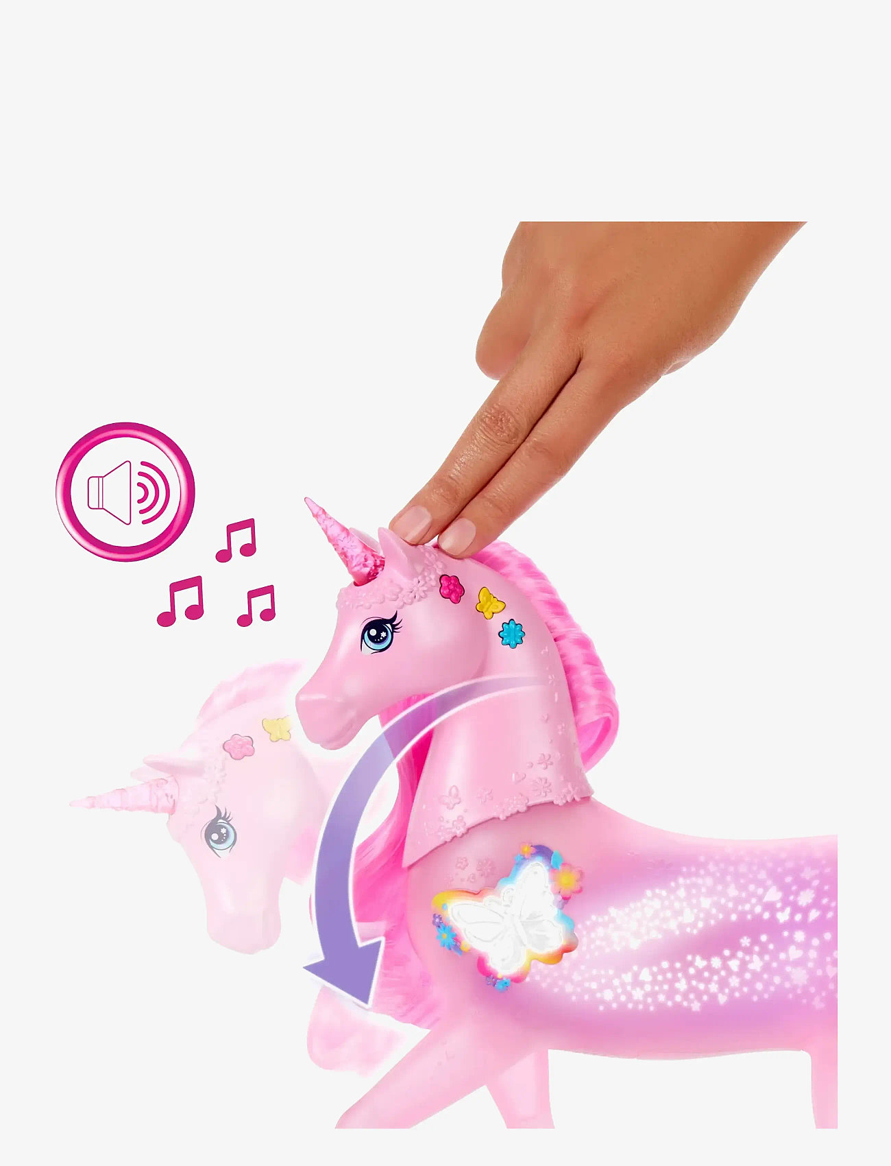 Barbie - Sparkle Lights Toy Unicorn with 20 Interactive Combos of Lights, Sounds & Music - dyr - multi color - 3