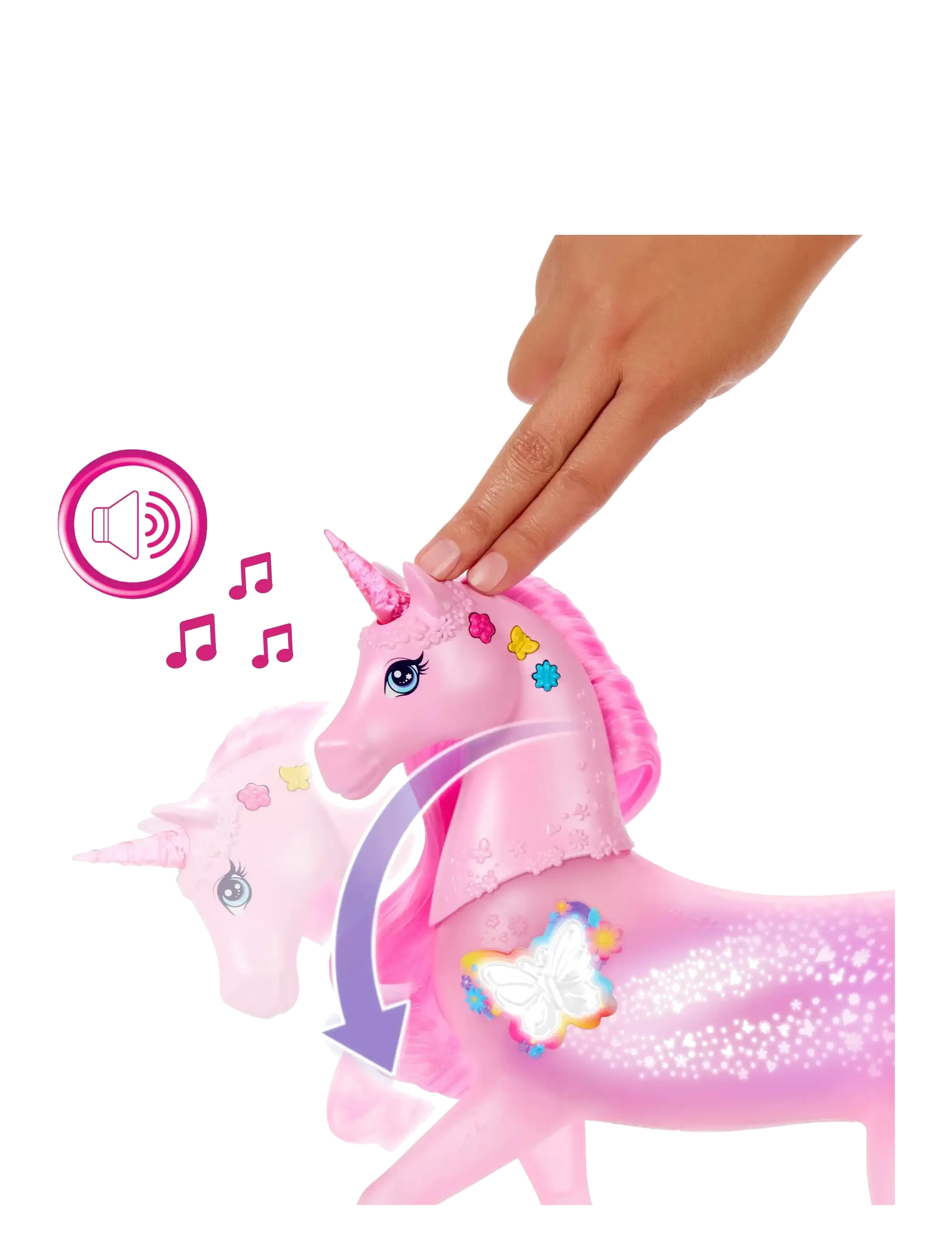 Barbie - Sparkle Lights Toy Unicorn with 20 Interactive Combos of Lights, Sounds & Music - dyr - multi color - 3