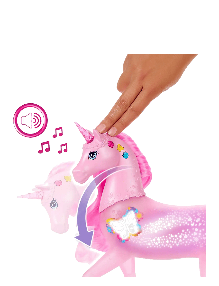 Barbie - Sparkle Lights Toy Unicorn with 20 Interactive Combos of Lights, Sounds & Music - zwierzęta - multi color - 3