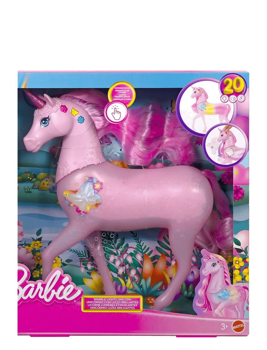 Barbie - Sparkle Lights Toy Unicorn with 20 Interactive Combos of Lights, Sounds & Music - zwierzęta - multi color - 4