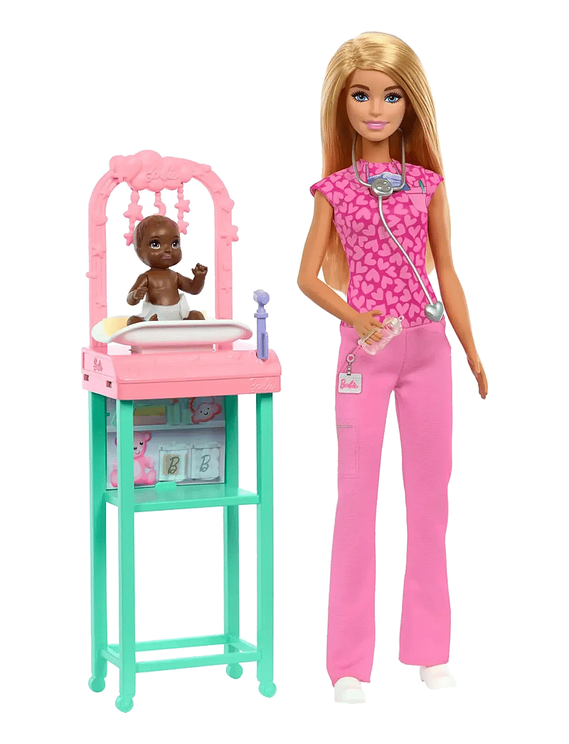 Barbie - Baby Doctor Doll with Blonde Fashion Doll, 1 Baby Doll, Furniture & Accessories - puppen - multi color - 1