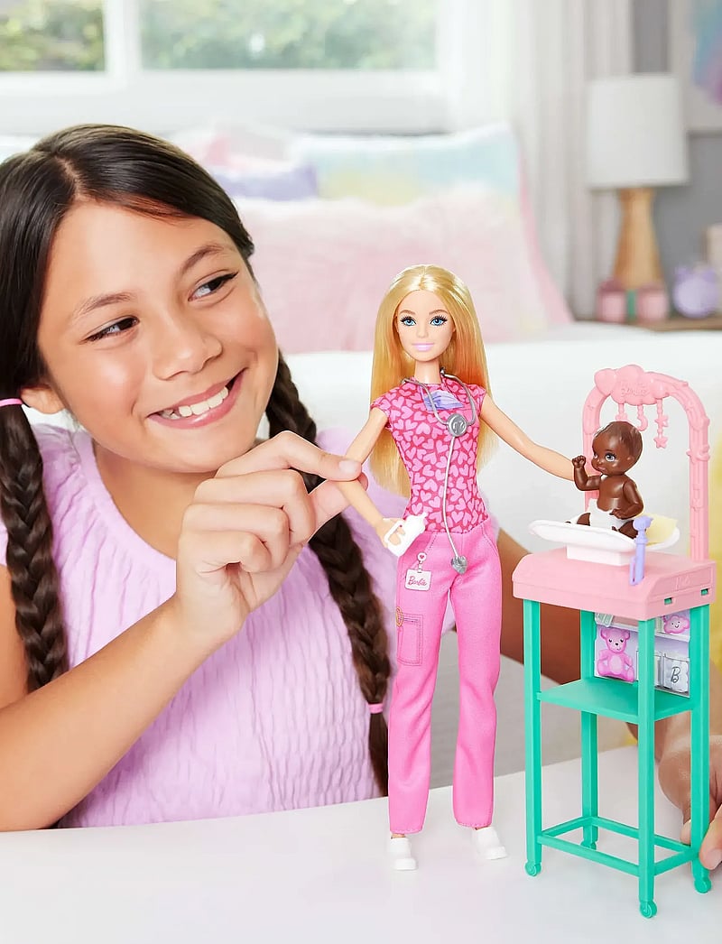 Barbie - Baby Doctor Doll with Blonde Fashion Doll, 1 Baby Doll, Furniture & Accessories - puppen - multi color - 0