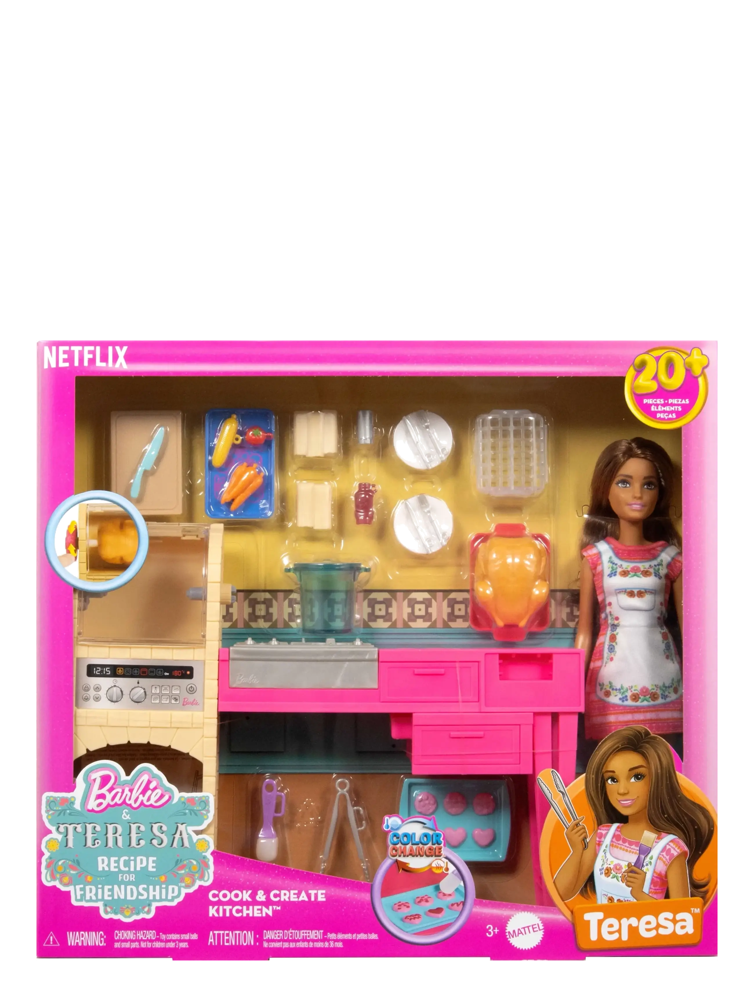 Barbie - and Teresa Recipe for Friendship Teresa Doll & Kitchen Playset with 20+ Accessories - barbie leksaker - multi color - 3