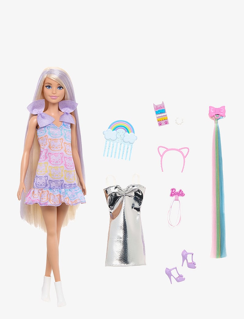 Barbie - Fun & Fancy Doll & Accessories, Blonde Fashion Doll with Extra-Long Hair & 2 Looks - nukud - multi color - 4
