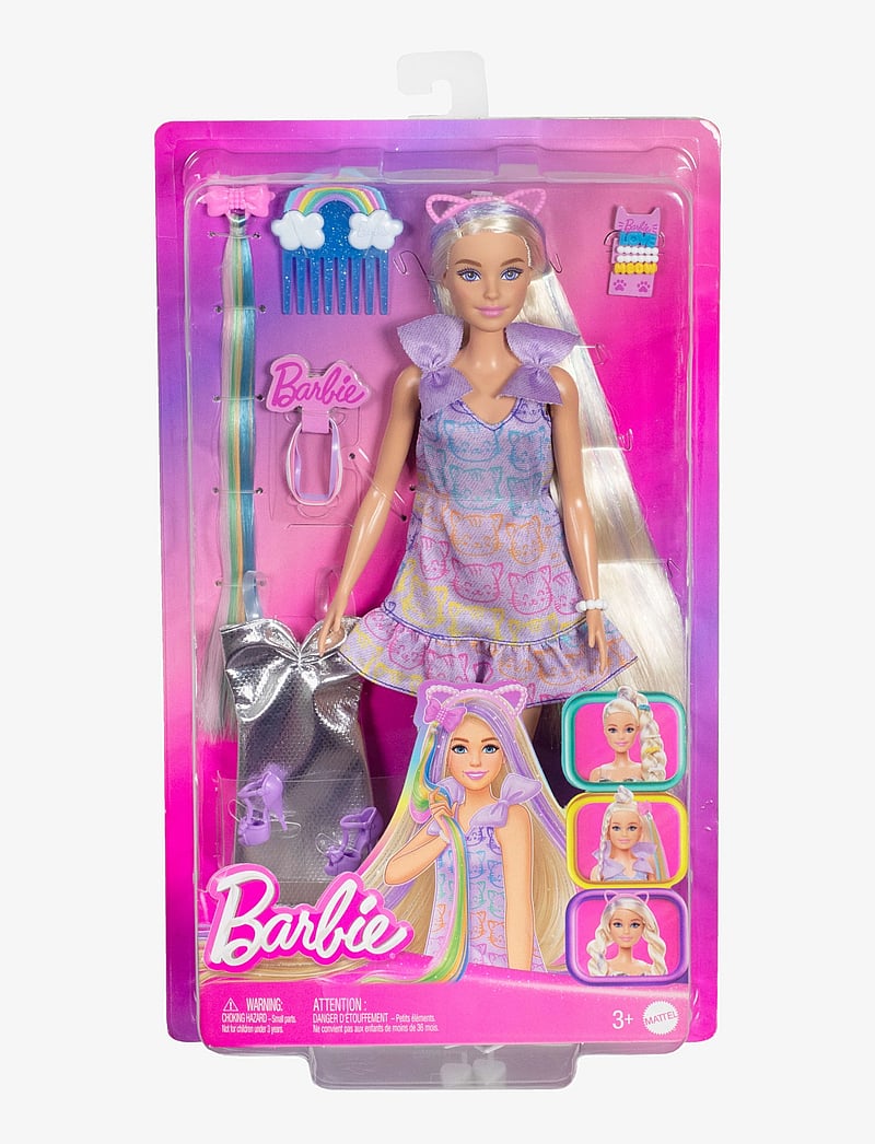 Barbie - Fun & Fancy Doll & Accessories, Blonde Fashion Doll with Extra-Long Hair & 2 Looks - nukud - multi color - 5