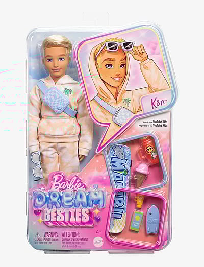 Barbie Dream Besties Ken Fashion Doll with 9 Summer & Skateboard Themed Accessories - Fødselsdagsgaver - MULTI COLOR / multi