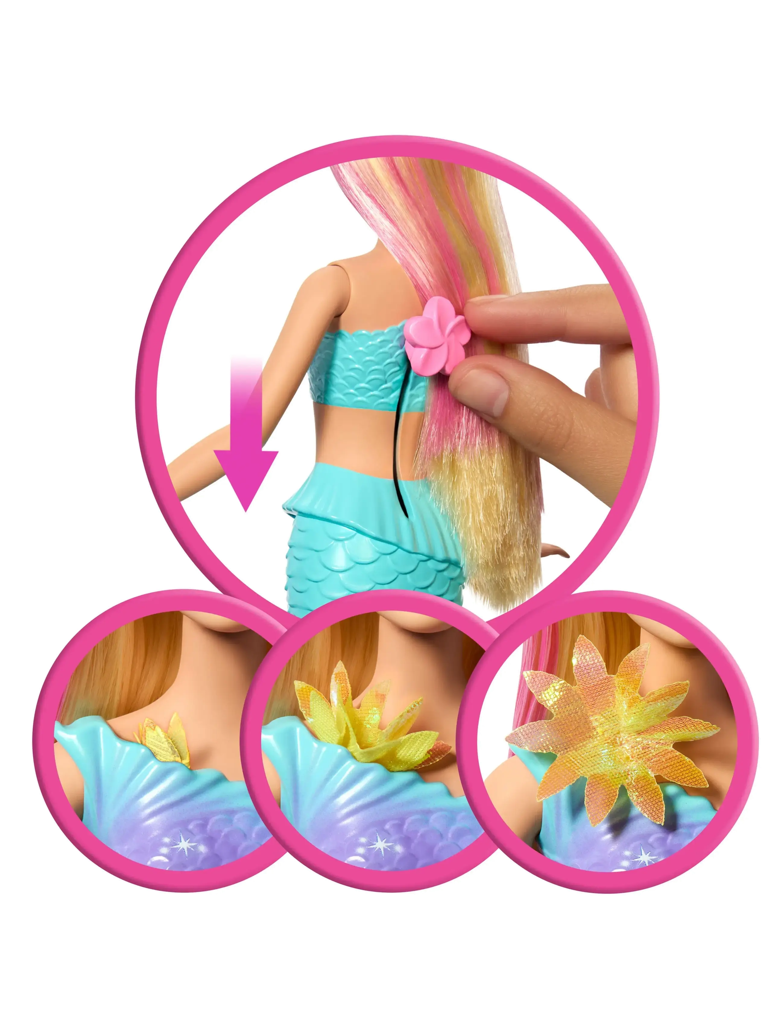 Barbie - Barbie Fantasy Flower Magic Mermaid 1 - puppen - multi color - 4