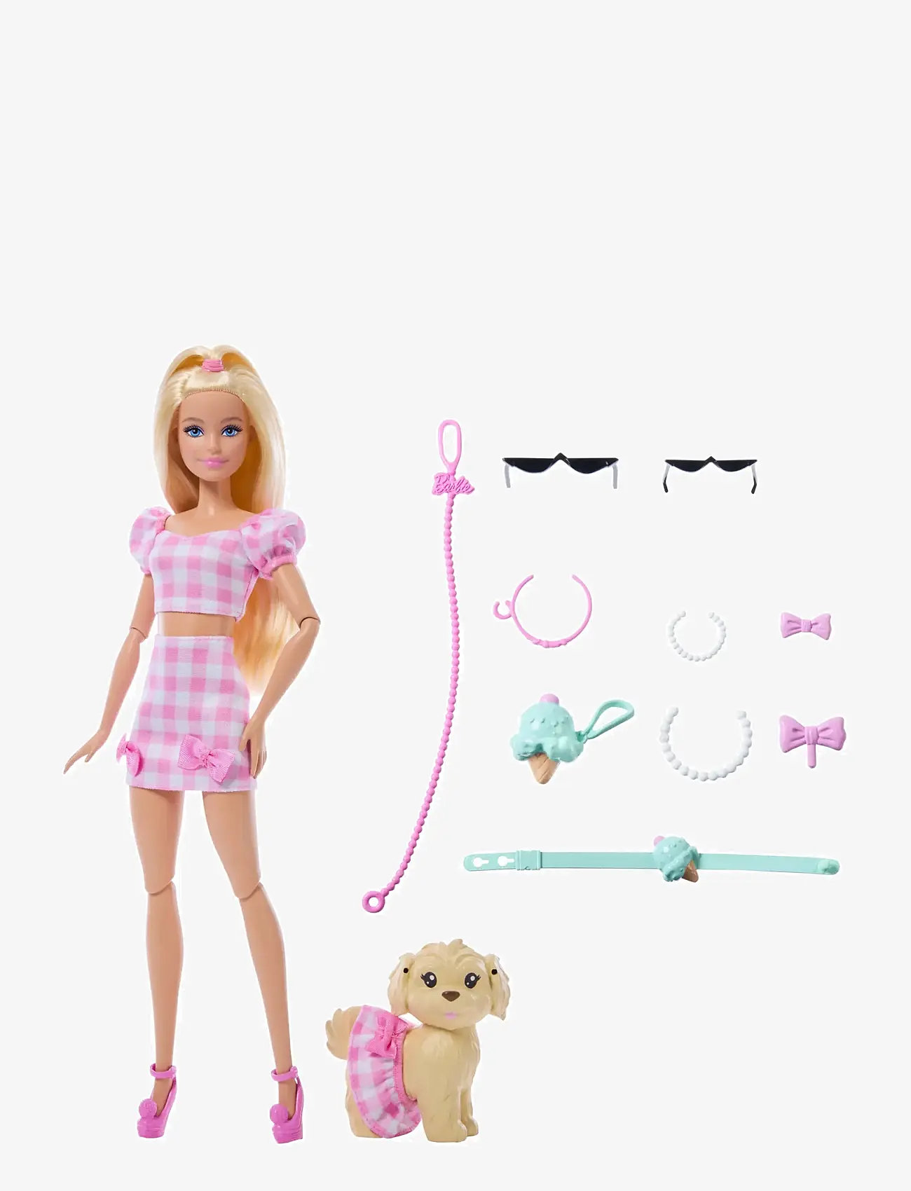 Barbie - Twinning Looks Fashion Doll with Pet Dog, Matching Pink Clothes & Accessories, Blonde - dolls - multi color - 3