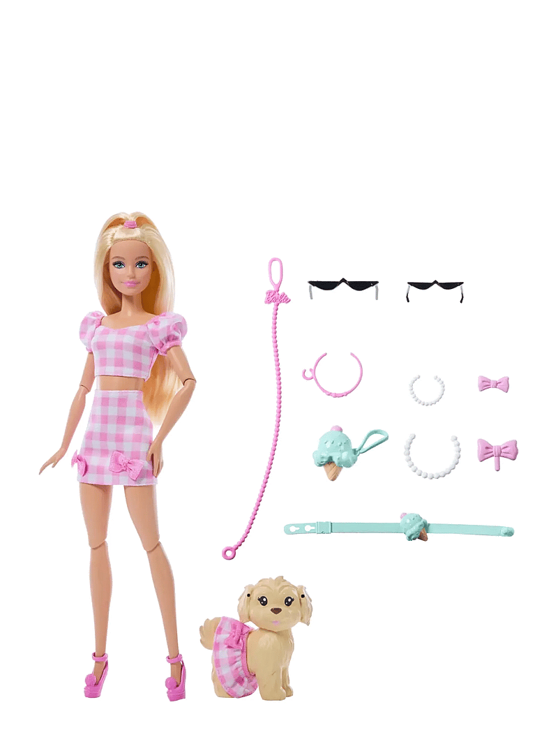 Barbie - Twinning Looks Fashion Doll with Pet Dog, Matching Pink Clothes & Accessories, Blonde - puppen - multi color - 3