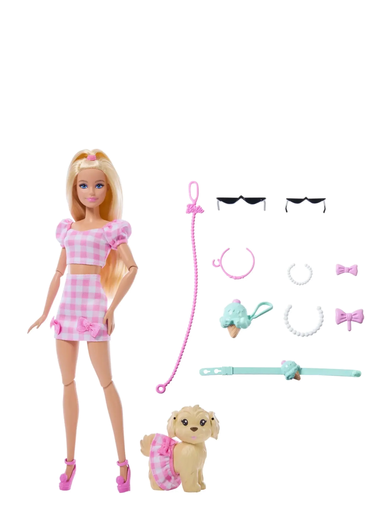 Barbie - Twinning Looks Fashion Doll with Pet Dog, Matching Pink Clothes & Accessories, Blonde - puppen - multi color - 3