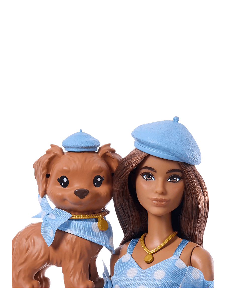 Barbie - Twinning Looks Fashion Doll with Pet Dog, Matching Blue Clothes & Accessories, Brunette - die niedrigsten preise - multi color - 4