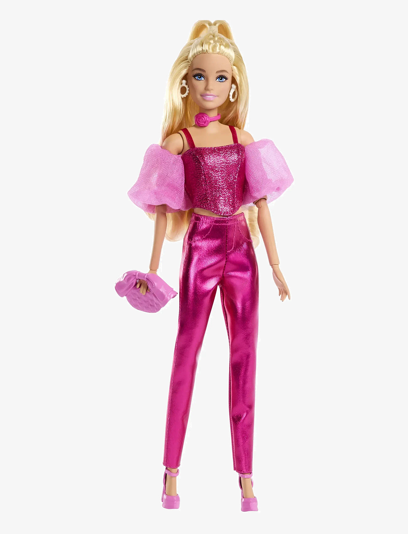 Barbie - Deluxe Style Fashion Doll #5 in Metallic Pink Outfit with Corset Top and Accessories, Blonde - dukker - multi color - 0