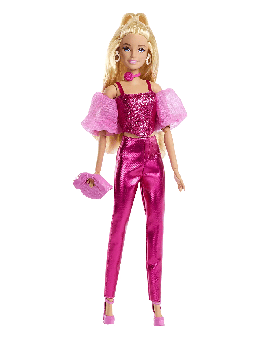Barbie - Deluxe Style Fashion Doll #5 in Metallic Pink Outfit with Corset Top and Accessories, Blonde - puppen - multi color - 0