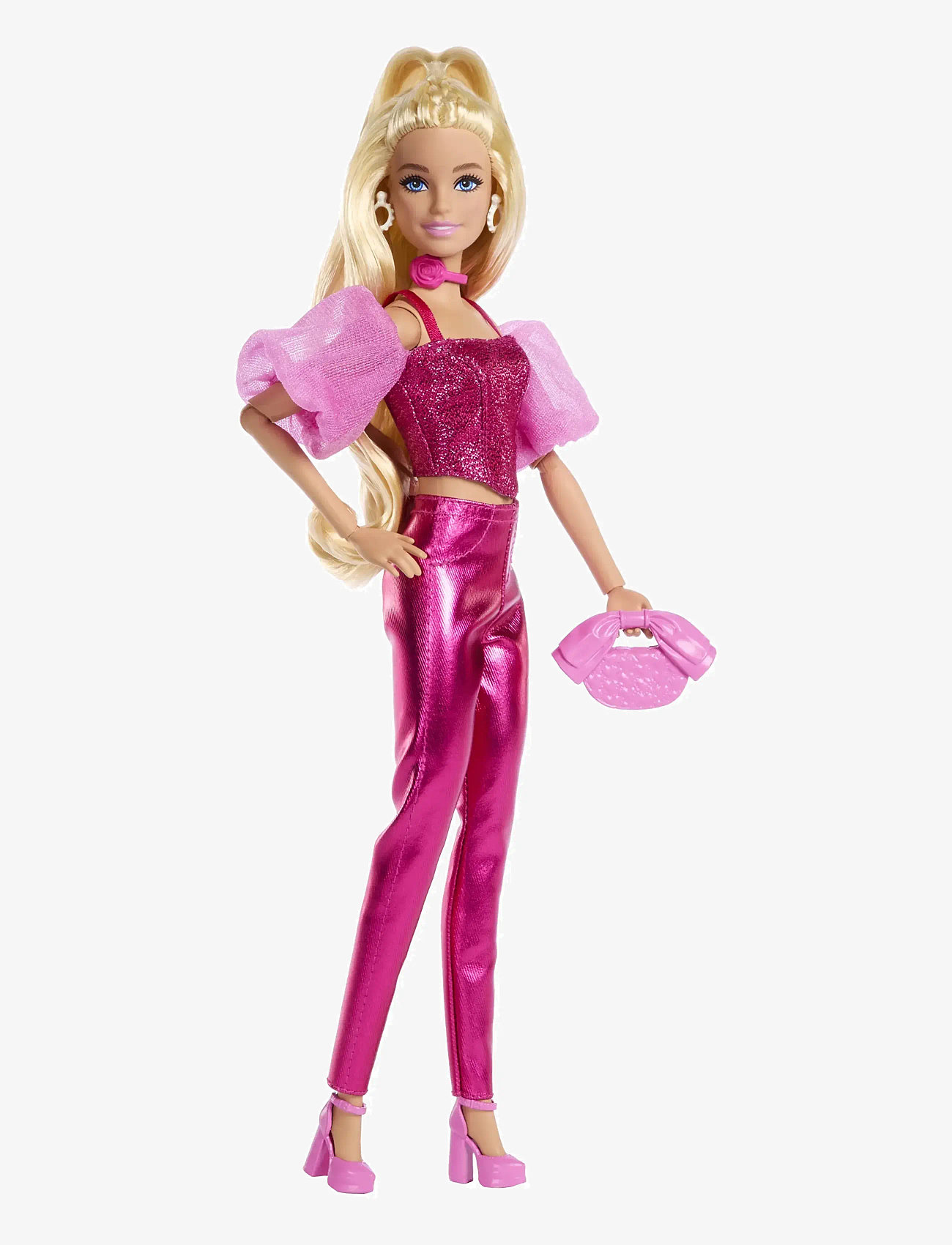 Barbie - Deluxe Style Fashion Doll #5 in Metallic Pink Outfit with Corset Top and Accessories, Blonde - dukker - multi color - 1