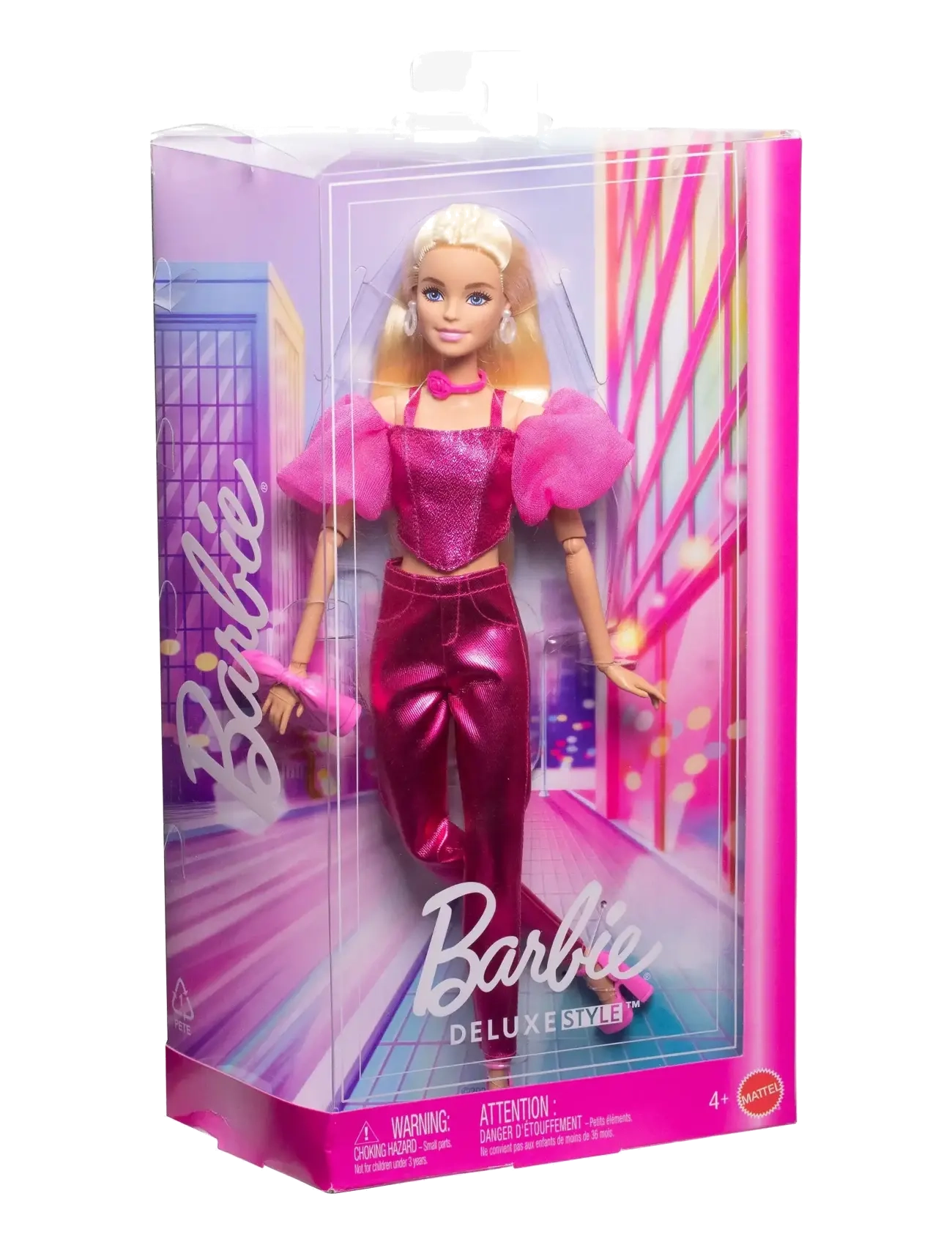 Barbie - Deluxe Style Fashion Doll #5 in Metallic Pink Outfit with Corset Top and Accessories, Blonde - dockor - multi color - 3