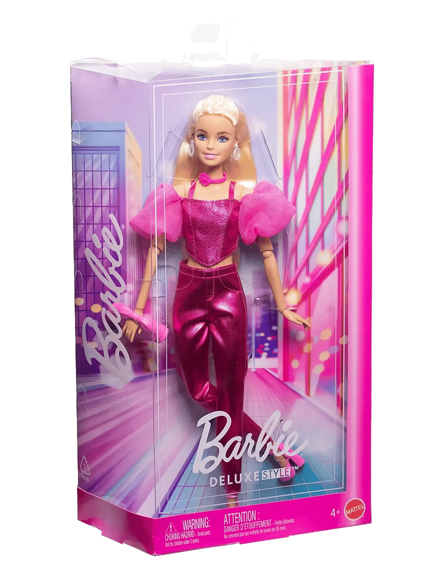 Barbie - Deluxe Style Fashion Doll #5 in Metallic Pink Outfit with Corset Top and Accessories, Blonde - puppen - multi color - 3