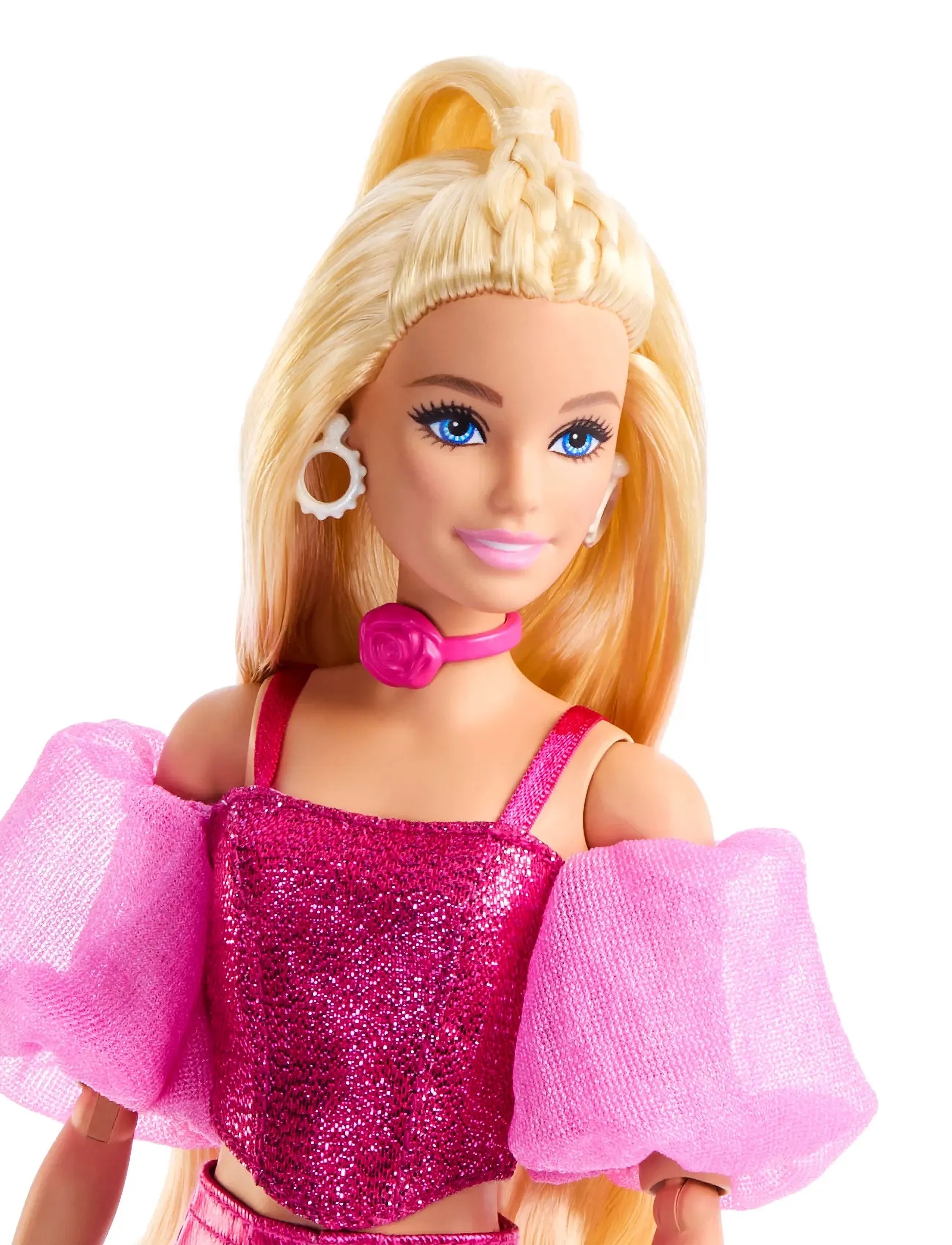 Barbie - Deluxe Style Fashion Doll #5 in Metallic Pink Outfit with Corset Top and Accessories, Blonde - dockor - multi color - 4