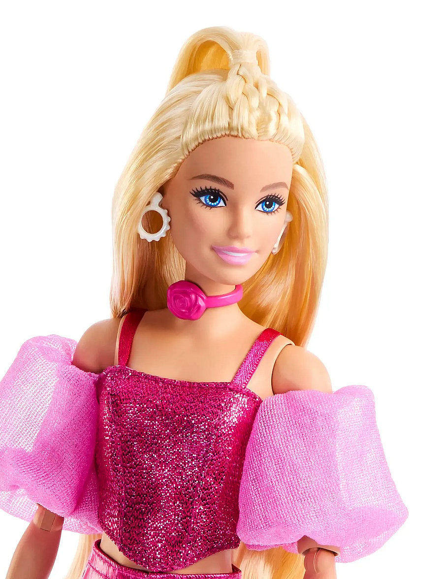 Barbie - Deluxe Style Fashion Doll #5 in Metallic Pink Outfit with Corset Top and Accessories, Blonde - puppen - multi color - 4