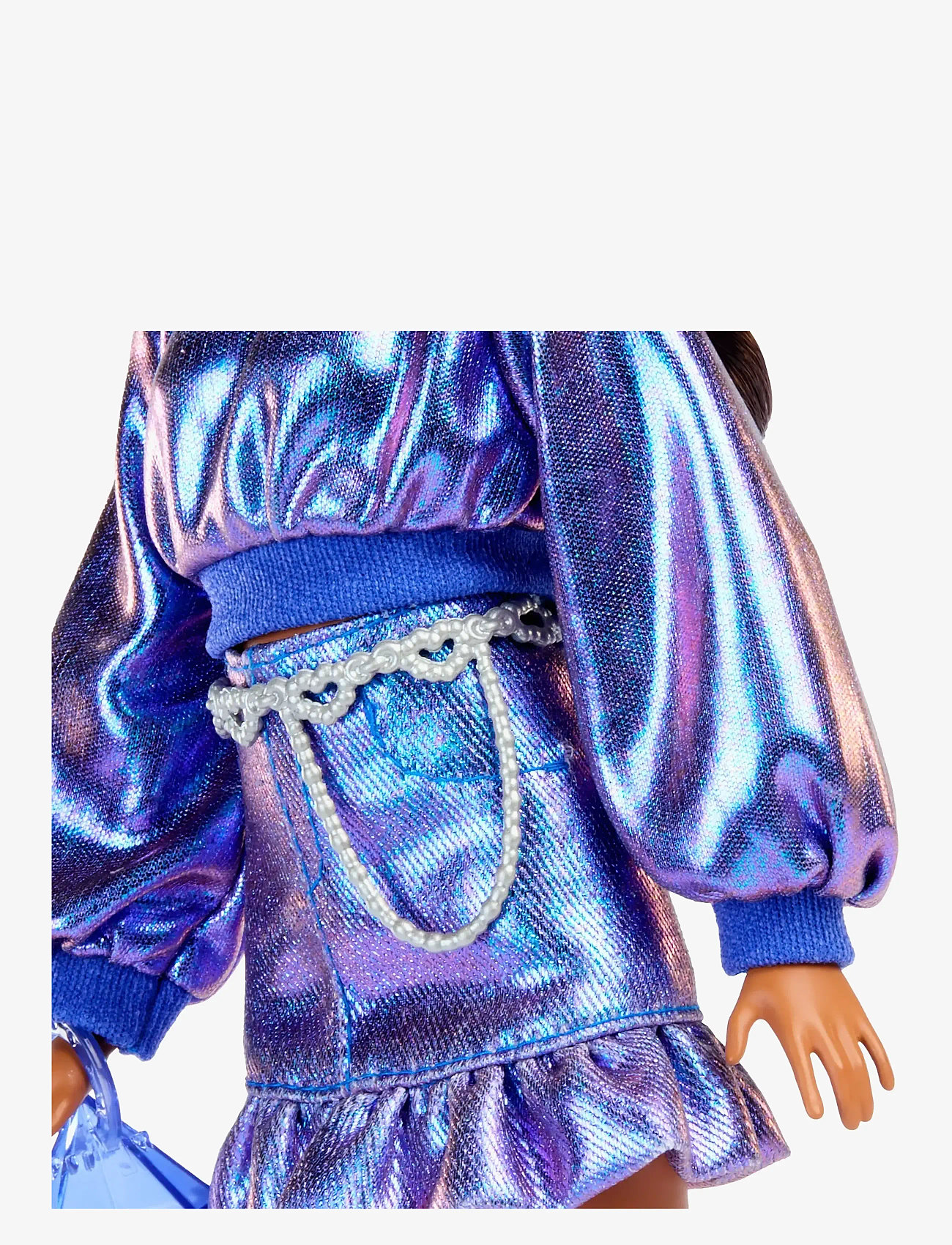 Barbie - Deluxe Style Fashion Doll #7 in Metallic Blue Top and Skirt with Accessories, Brunette - dukker - multi color - 3