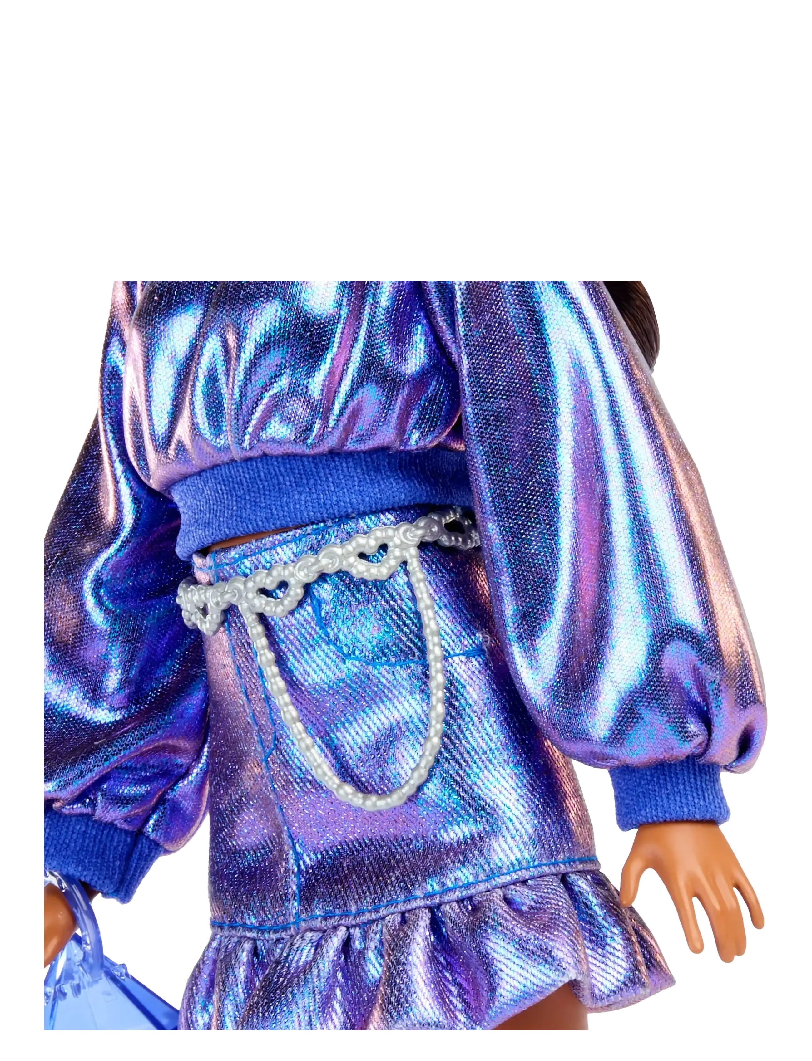 Barbie - Deluxe Style Fashion Doll #7 in Metallic Blue Top and Skirt with Accessories, Brunette - dukker - multi color - 3
