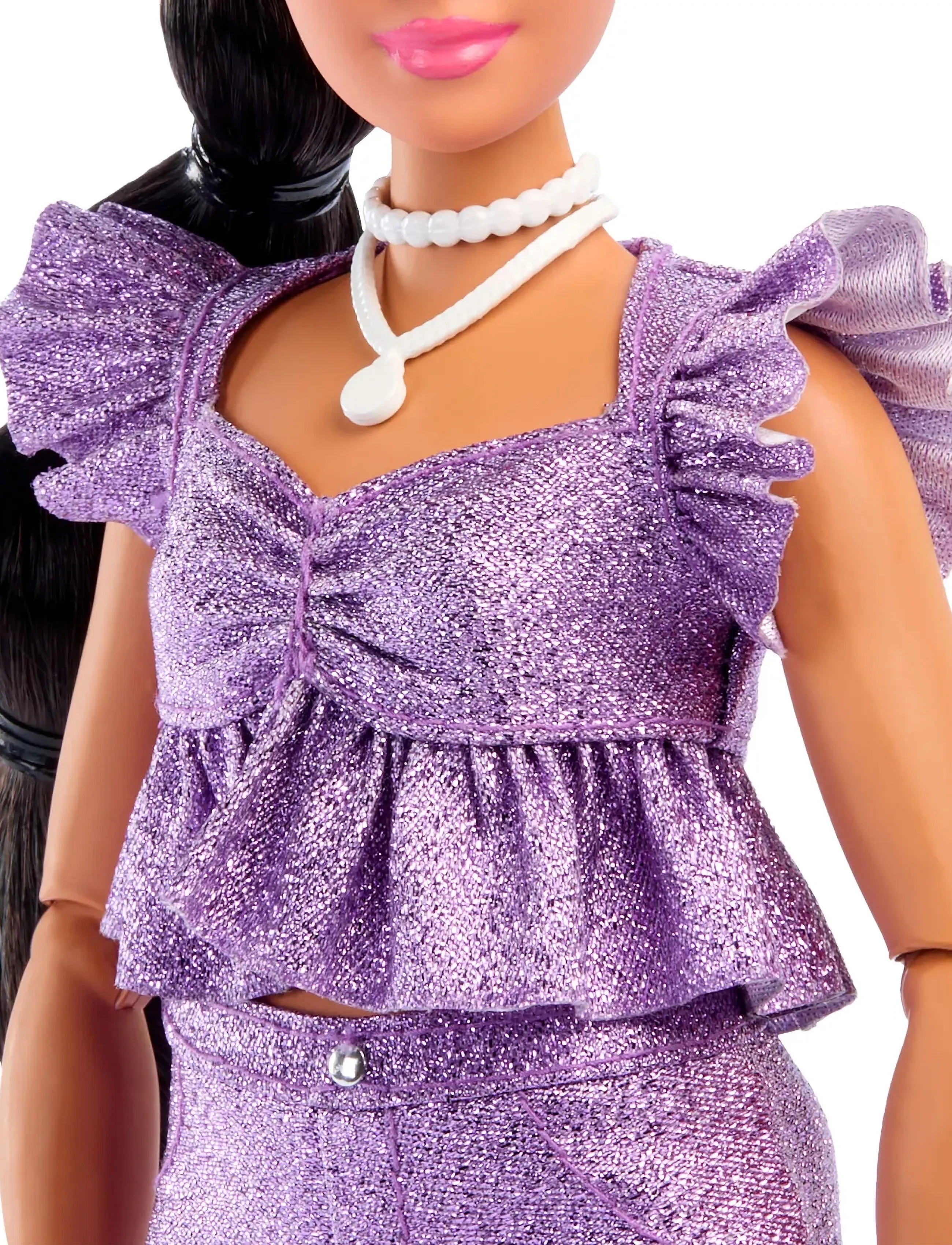 Barbie - Deluxe Style Fashion Doll #8 in Metallic Purple Top and Sparkly Shorts with Accessories - dukker - multi color - 4
