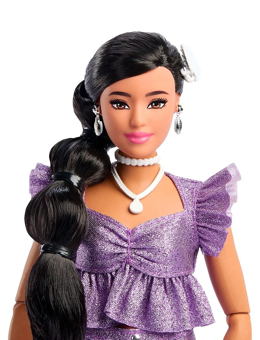Barbie - Deluxe Style Fashion Doll #8 in Metallic Purple Top and Sparkly Shorts with Accessories - puppen - multi color - 5