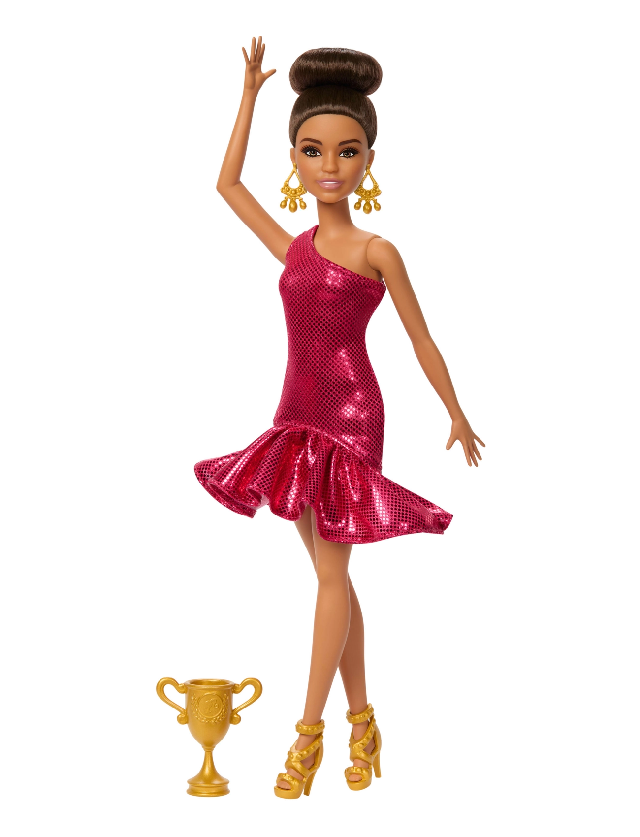 Barbie Ballroom Dancer Fashion Doll With Brown Styled Hair, Dancing Trophy Accessory, Børn, Dolls, Multi/mønstret, Str: ONE SIZE