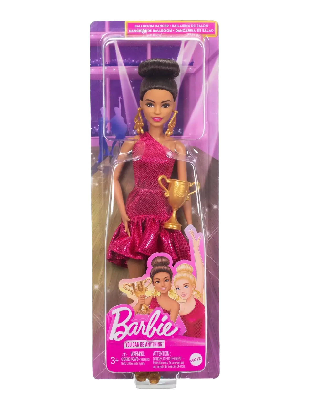 Barbie - Ballroom Dancer Fashion Doll with Brown Styled Hair, Dancing Trophy Accessory - die niedrigsten preise - multi color - 2