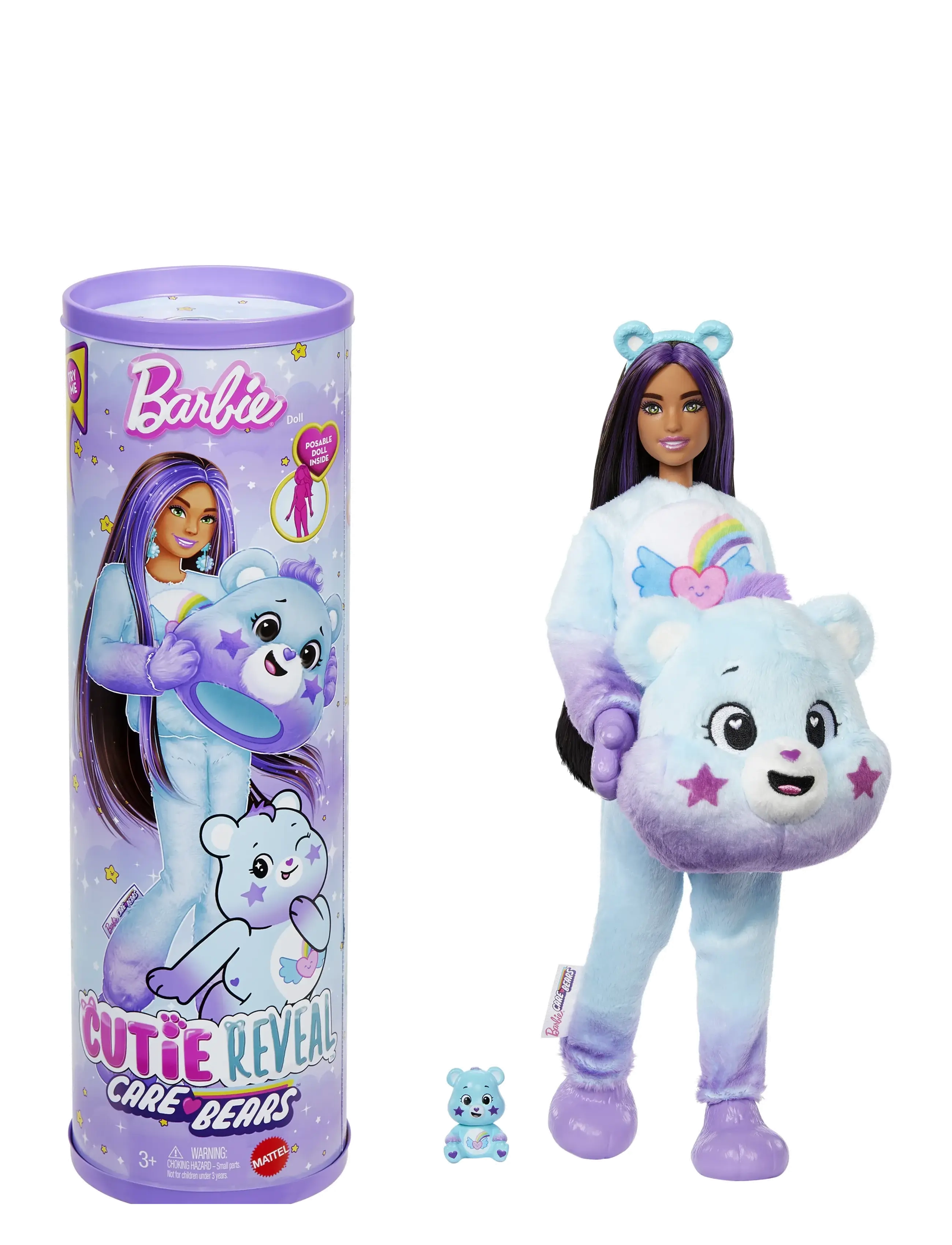 BARBIE Cutie Reveal Care Bears Doll & Accessoires, Series 2 Dream Bright Bear With 10 Surprises Patterned - One Size - Kinder