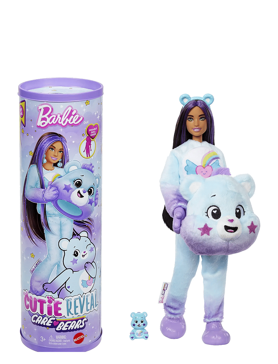 Barbie - Cutie Reveal Care Bears Doll & Accessories, Series 2 Dream Bright Bear with 10 Surprises - poupées - multi color - 0