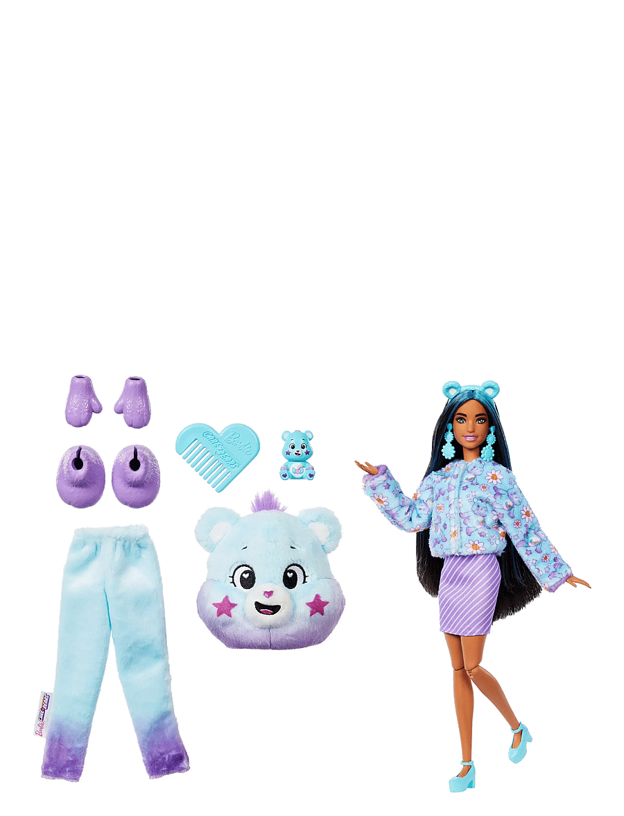 Barbie - Cutie Reveal Care Bears Doll & Accessories, Series 2 Dream Bright Bear with 10 Surprises - poupées - multi color - 1