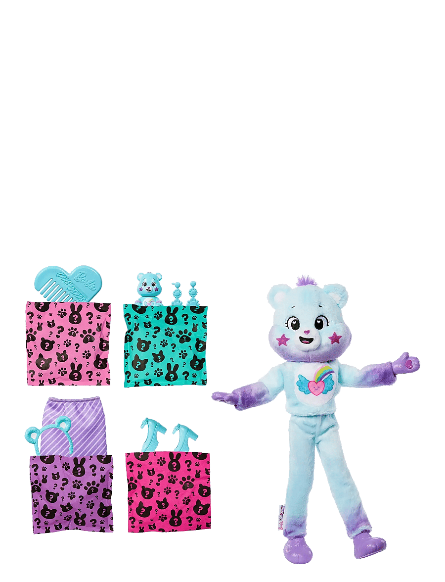 Barbie - Cutie Reveal Care Bears Doll & Accessories, Series 2 Dream Bright Bear with 10 Surprises - poupées - multi color - 3